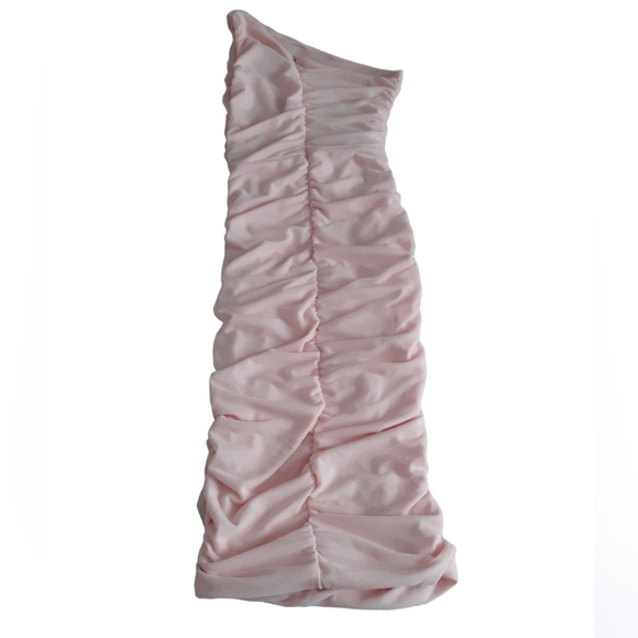 NWT Love X Design Small Rose Quartz Shoulder Out Ruched Pink Dress Nordstrom - Picture 3 of 11